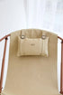 Faux Leather Folding Chair Metal Frame Beige