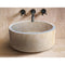 Natural Stone Beige Travertine Vessel Sink Honed  (D)16" (H)6"