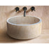 Natural Stone Beige Travertine Vessel Sink Honed  (D)16" (H)6"