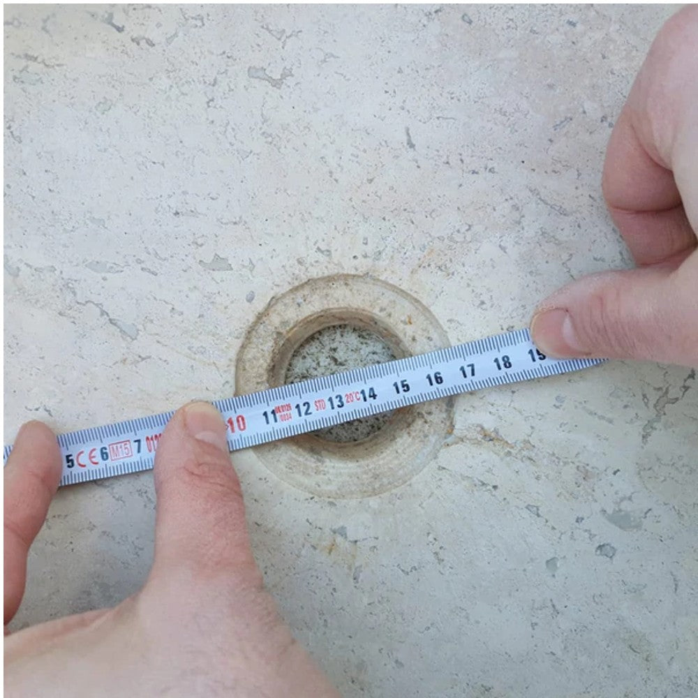 Natural Stone Beige Travertine Self-Rimming Drop-in Vessel Sink Polished (D)16