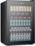 Beverage Refrigerator Cooler 4.5 Cu.Ft,145 Can Mini Fridge with Glass Door W58128BH