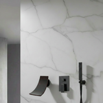 Waterfall Wall-mount Bath Tub Filler Faucet with Handheld Shower Oil Rubbered bronze or Matte Black or Chrome Or Brushed Nickel