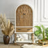 Arched Flower Carved Door Accent Sideboard Cabinet With 1 Drawer And Shelf, Cabinet For Kitchen - Natural / White