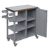 Foldable Outdoor Kitchen Island Cart with Storage - Stainless Steel & Wood