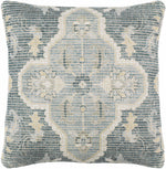 Bigaa Teal Medallion Square Throw Pillow