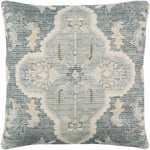 Bigaa Teal Medallion Square Throw Pillow