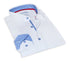 Edward// // Cotton Knit-Stretch Button-Up Shirt With Contrast Details // White // Tailored Fit (Fitted)