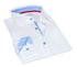 Scott// Cotton Knit-Stretch Button-Up Shirt With Contrast Details // White // Tailored Fit (Fitted)
