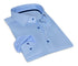 Joshua// Cotton Knit-Stretch Button-Up Shirt With Contrast Details // Blue // Tailored Fit (Fitted)