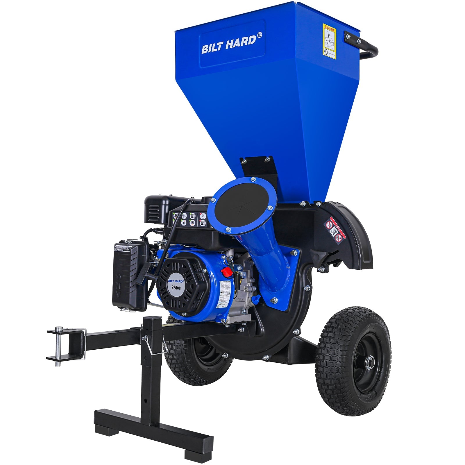 3inch 224cc 7.5hp Gas Powered Wood Chipper with Tow Hitch