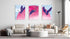 Birds Pattern Set of 3 Prints Modern Wall Art Modern Artwork