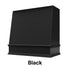 Wood Range Hood With Angled Front and Decorative Trim - 30", 36", 42", 48", 54" and 60" Widths Available