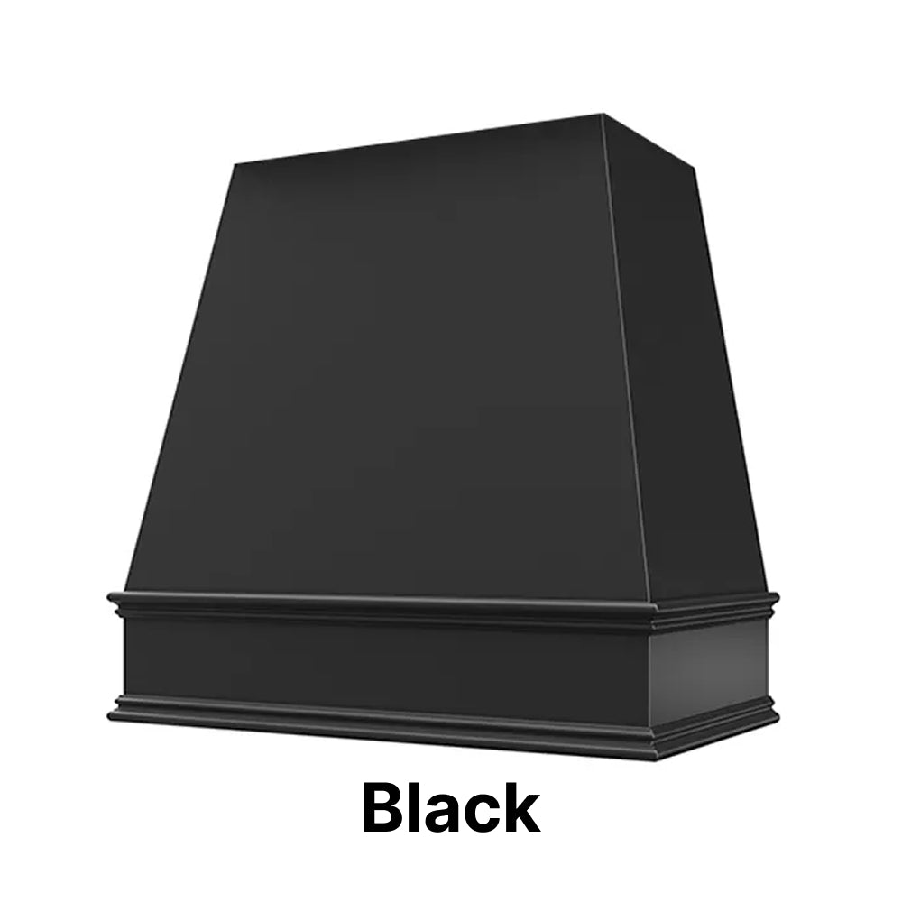 Wood Range Hood With Tapered Front and Decorative Trim - 30