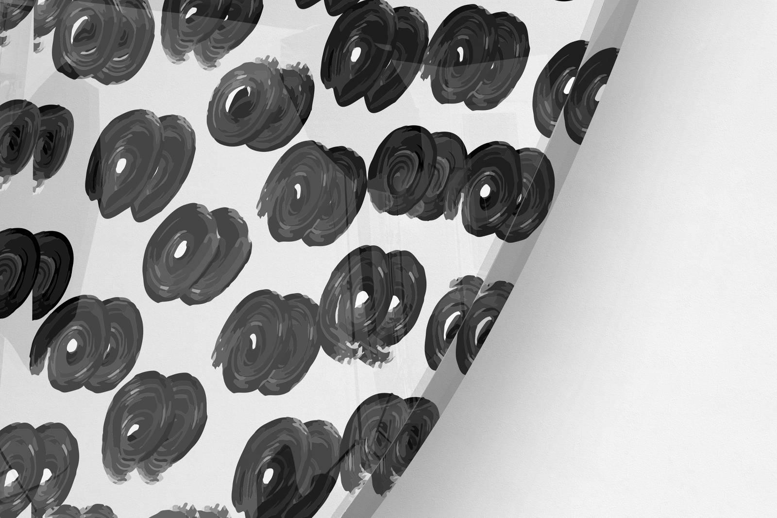 Black Pattern Printed Transparent Acrylic Circle