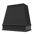 Black Wood Range Hood With Tapered Front and Decorative Trim - 30", 36", 42", 48", 54" and 60" Widths Available