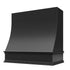 Black Wood Range Hood With Sloped Front and Decorative Trim - 30", 36", 42", 48", 54" and 60" Widths Available