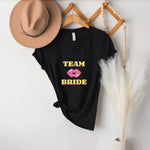 🍾 Team Bride & The Bride 💍 Bachelorette Party Matching V-Neck T-Shirts