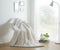 DaDa Bedding Luxury White Roses Fluffy Soft Sherpa Backside Faux Fur Throw Blanket (K11)