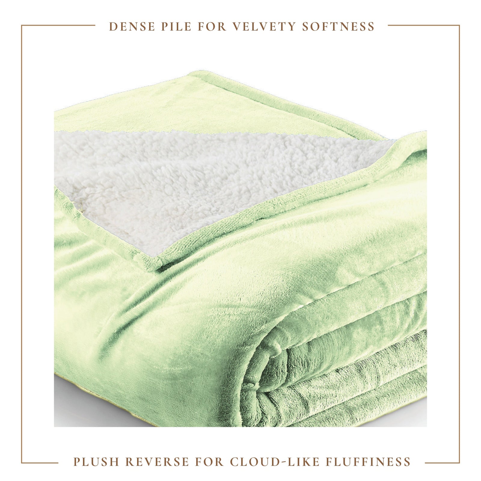 Velvet Plush Sherpa Bed Blanket - Sherpa Fleece Collection