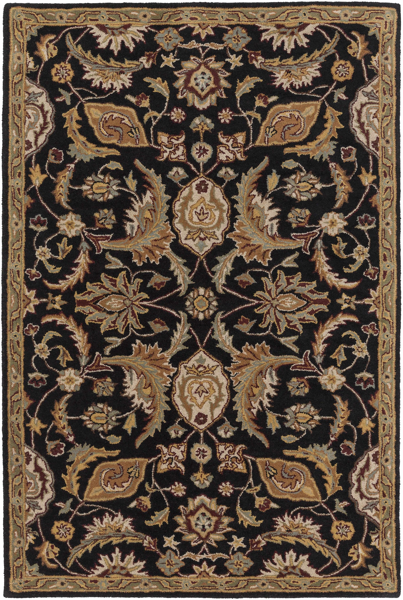 Blomkest Black&Yellow Traditional Wool Carpet