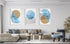 Blue Leave Set of 3 Prints Modern Wall Art Modern Artwork