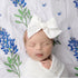 Gift Set: Bluebonnets Baby Muslin Swaddle Blanket and Burp Cloth/Bib Combo Soft Breathable Bamboo Cotton