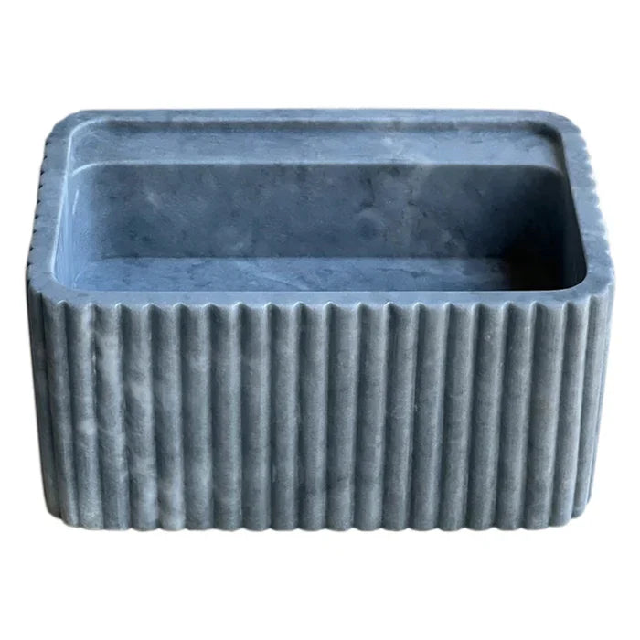 Bluestone Marble Rectangular Wall-mount Bathroom Sink Fluted (W)16