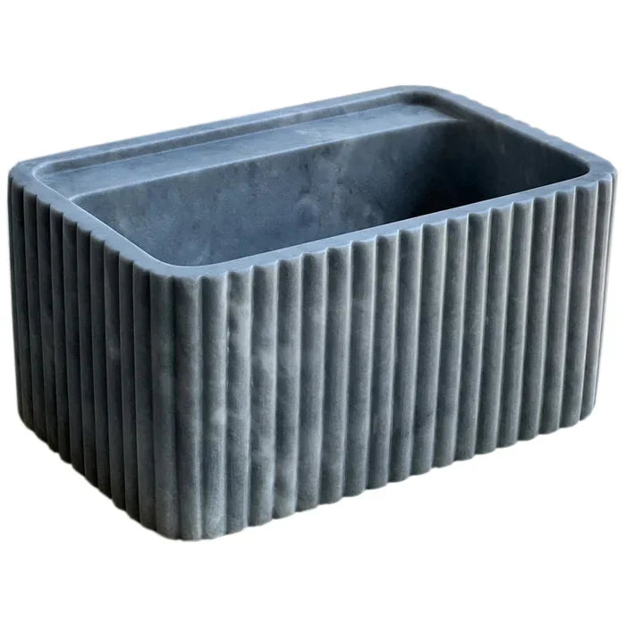 Bluestone Marble Rectangular Wall-mount Bathroom Sink Fluted (W)16