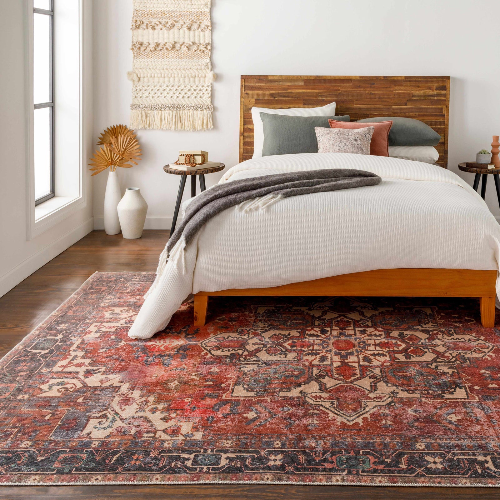 Bondville Vintage Flat Pile Washable Rug