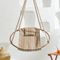 Boves Rast Blue Round Hanging Chair Teak Frame