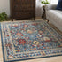 Neola Navy Blue Damask Area Rug