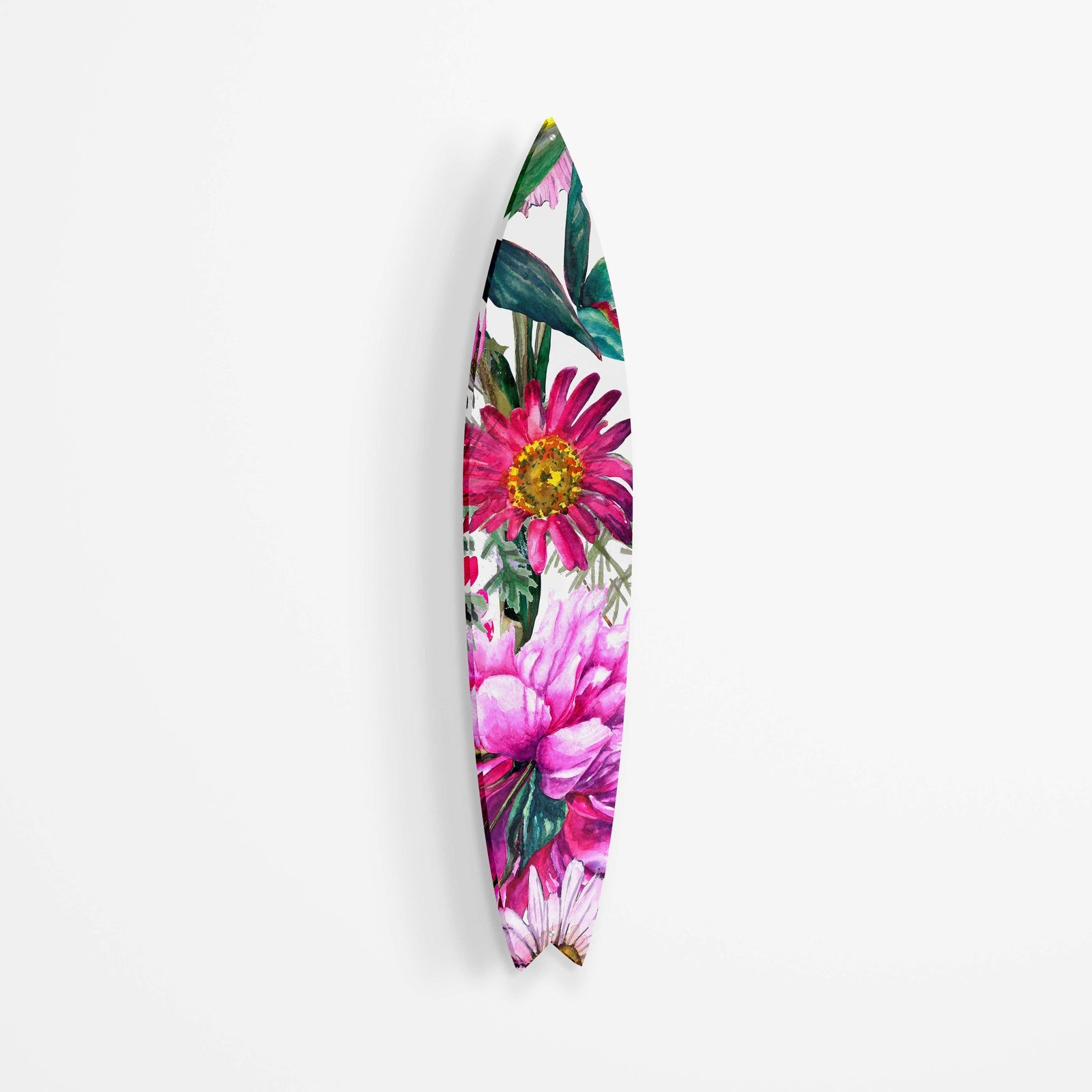 Bright Pink Floral Mural Acrylic Surfboard Wall Art