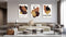 Brown Spots Pattern Set of 3 Prints Modern Wall Art Modern Artwork