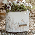 Rustic Cream Mushroom Embossed Metal Buckets, Set of Two
