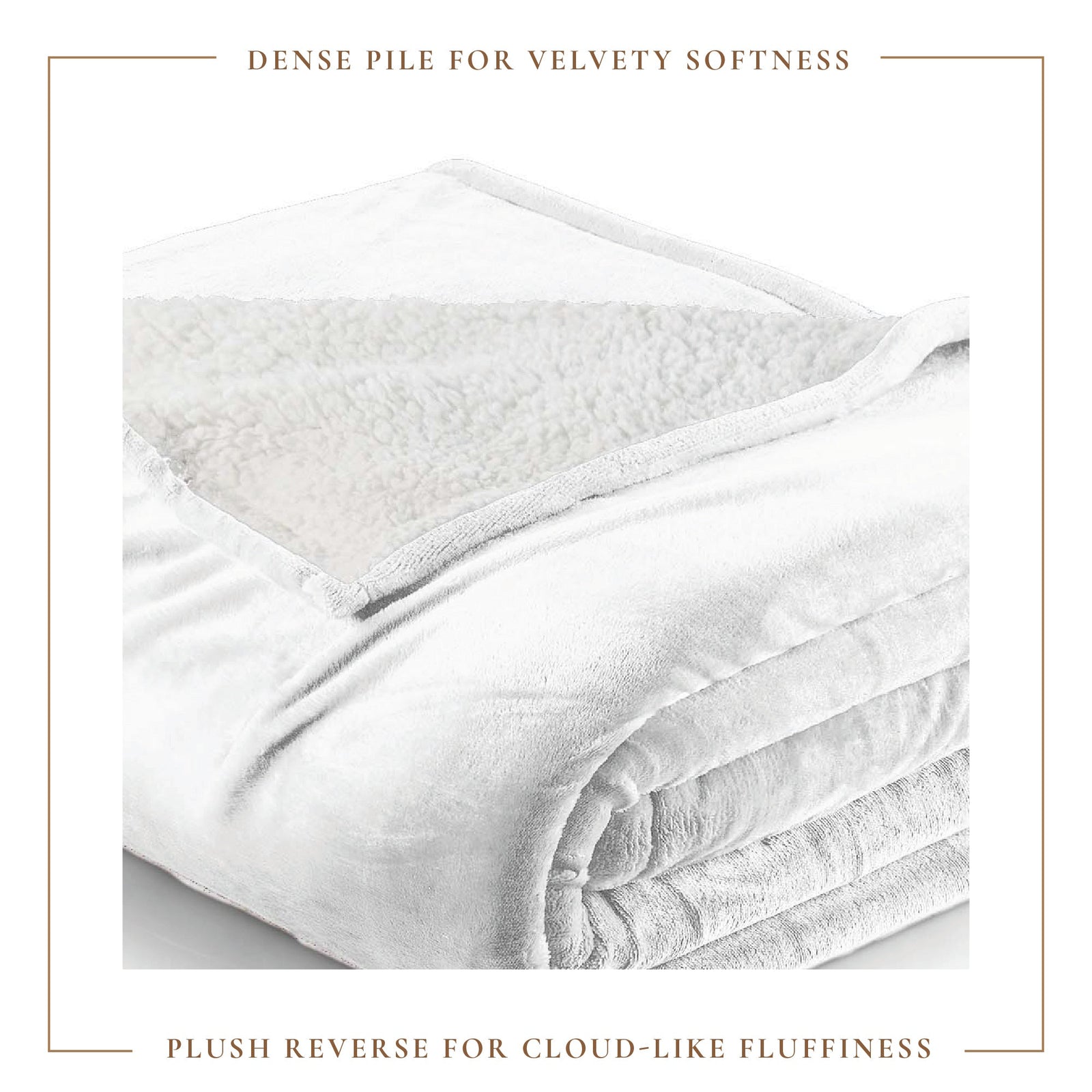 Velvet Plush Sherpa Bed Blanket - Sherpa Fleece Collection