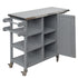 Foldable Outdoor Kitchen Island Cart with Storage - Stainless Steel & Wood