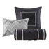 7 Piece Tufted Comforter Set Grey Queen