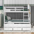 Bunk Bed With Trundle And Drawers, Arched Headboard And Footboard
