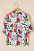 Adele Floral Slit V Neck Blouse