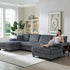 U-Shaped Convertible Sofa, 4 Seater Large Living Room Lounge