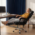 Executive Office Chair With Foot Rest, Adjustable Height - Black