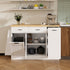 Kitchen Sideboard With Sliding Door Cabinet, 3 Tier Spice Rack