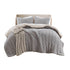 3 Pieces Full/Queen Cable Knit Chenille Comforter Set Gray
