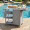 Foldable Outdoor Kitchen Island Cart with Storage - Stainless Steel & Wood