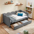 Gingham Daybed With USB Charging Port, Wave-Shaped Design