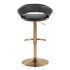 Posh - Contemporary / Glam Adjustable Barstool With Swivel With Rounded T Footrest (Set of 2)