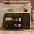 Kitchen Sideboard With Sliding Door Cabinet, 3 Tier Spice Rack