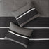 7 Pc Pieced Faux Suede Comforter Set in Black for Queen Beds