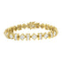 14K Yellow Gold 7.50 Cttw Princess and Baguette Diamond Geometric Link Bracelet