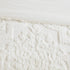 King/Cal King 3 Piece Tufted Cotton Chenille Damask Duvet Cover Set